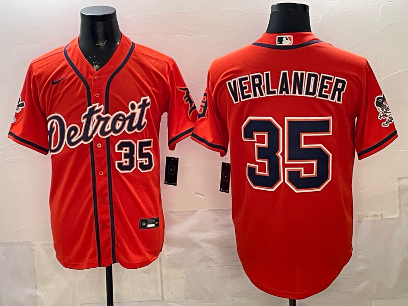Men Detroit Tigers #35 Verlander orange Game Nike MLB Jersey03210010